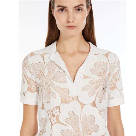 Max Mara Studio Romeo Polo Lace Skjorte, Hvid